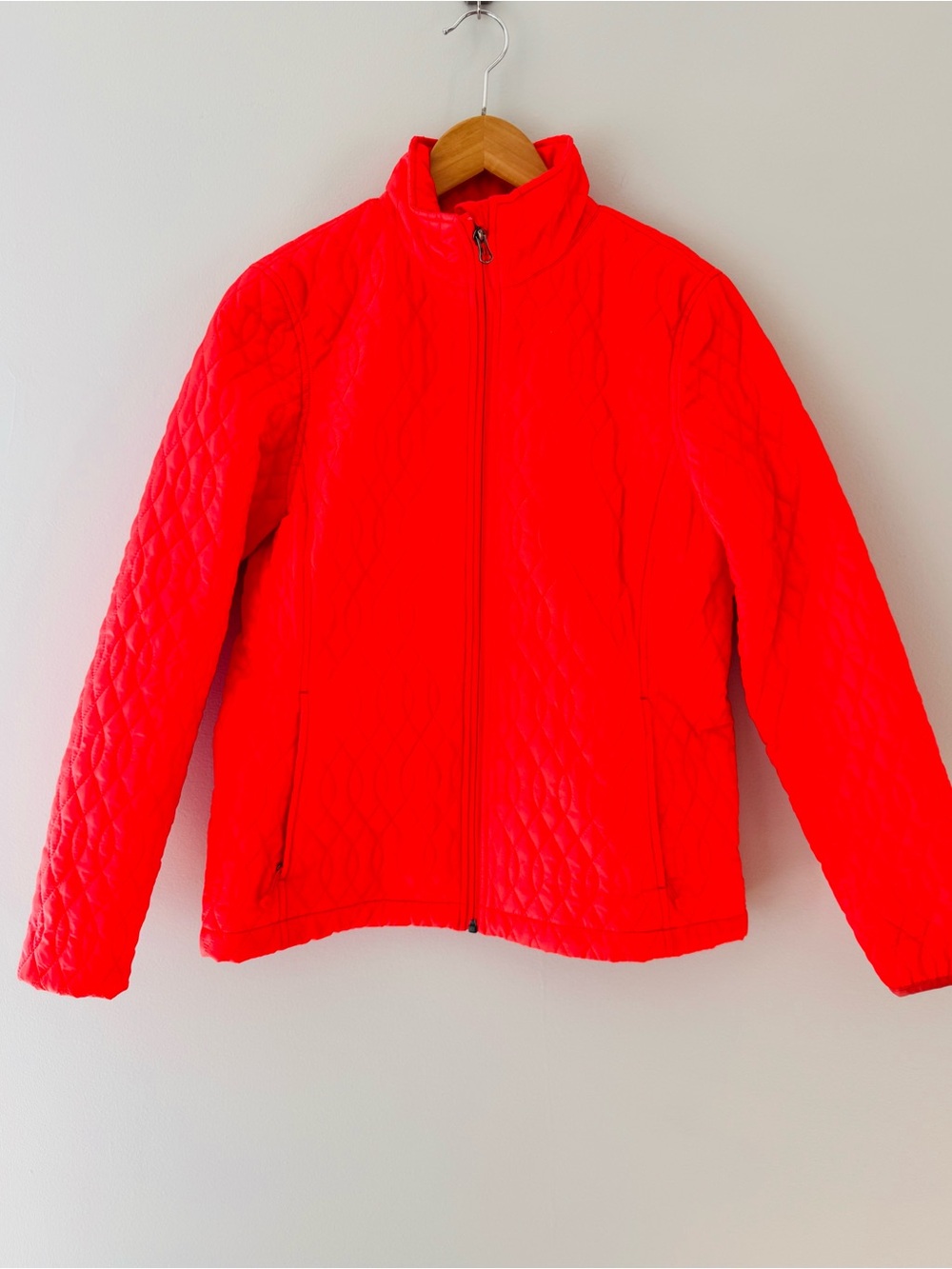 NWOT Lands’ End Primaloft Quilted Jacket S Salmon Coral Packable
